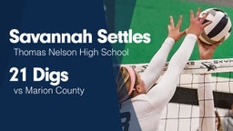 21 Digs vs Marion County 