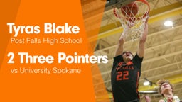 2 Three Pointers vs University  Spokane 