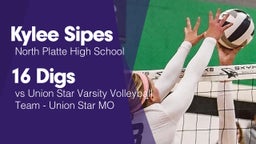 16 Digs vs Union Star  Varsity Volleyball Team - Union Star MO