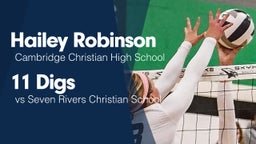 11 Digs vs Seven Rivers Christian School