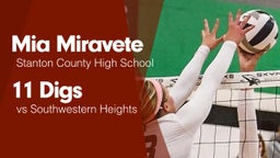 11 Digs vs Southwestern Heights 