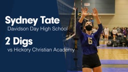 2 Digs vs Hickory Christian Academy