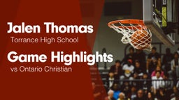 Game Highlights vs Ontario Christian 