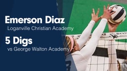 5 Digs vs George Walton Academy 