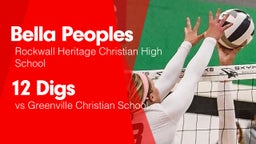 12 Digs vs Greenville Christian School