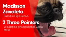 2 Three Pointers vs Estancia girls basketball Costa Mesa 
