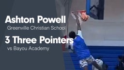 3 Three Pointers vs Bayou Academy 