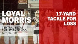 17-yard Tackle for Loss vs New Braunfels Christian Academy