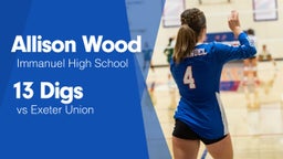 13 Digs vs Exeter Union 