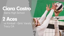 2 Aces vs Kimball  - Girls' Varsity Volleyball - Tracy CA