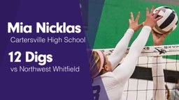 12 Digs vs Northwest Whitfield 