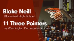 11 Three Pointers vs Washington Community Schools