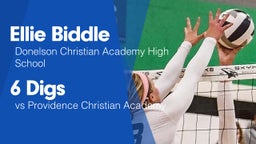 6 Digs vs Providence Christian Academy 