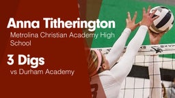 3 Digs vs Durham Academy 