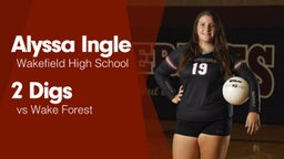 2 Digs vs Wake Forest 