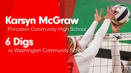 6 Digs vs Washington Community Schools
