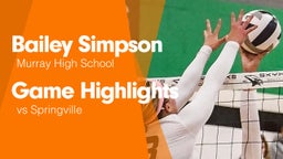 Game Highlights vs Springville