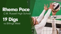 19 Digs vs Billings West 