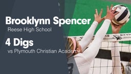 4 Digs vs Plymouth Christian Academy 