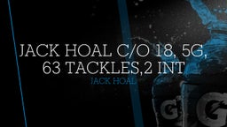 Jack Hoal C/O 18, 5G, 63 tackles,2 int