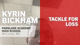  Tackle for Loss vs Jackson Academy 