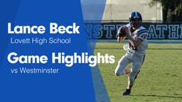 Game Highlights vs Westminster 