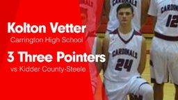 3 Three Pointers vs Kidder County-Steele 