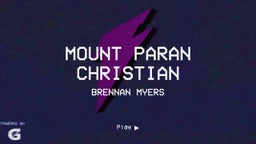 Brennan Myers's highlights Mount Paran Christian