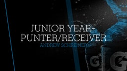 Junior Year- Punter/Receiver