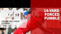 14-yard Forced Fumble vs Mesquite Horn 