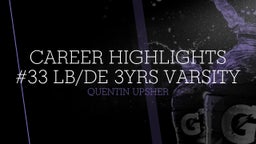 Career Highlights #33 LB/DE 3yrs Varsity