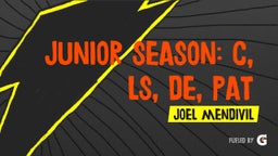 Junior Season: C, LS, DE, PAT Snapper