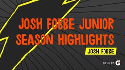 Josh Fobbe Junior Season Highlights QB 