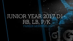 Junior Year 2017 D1- RB, LB, P/K