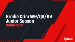 Brodie Crim WR/QB/DB Junior Season