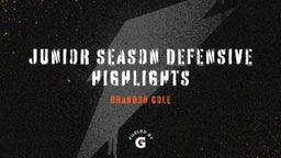 Junior season defensive highlights