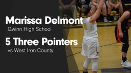 5 Three Pointers vs West Iron County 
