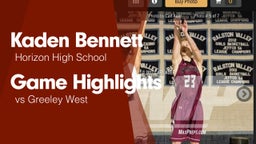 Game Highlights vs Greeley West 