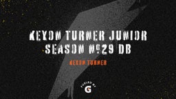 Keyon Turner Junior Season #29 DB