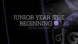 junior year :The beginning ??