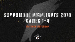 Sophomore Highlights 2018 Games 1-4