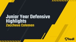 Junior Year Defensive Highlights