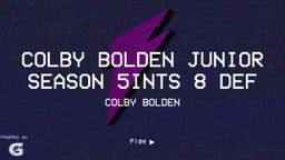 Colby Bolden Junior Season 5INTs 8 DEF