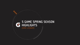 5 Game Spring Season Highlights