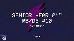 Senior Year 21” RB/DB #10