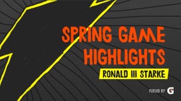 Ronald iii Starke's highlights Spring Game Highlights 