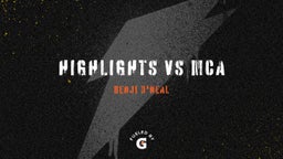Benji O'neal's highlights Highlights vs MCA