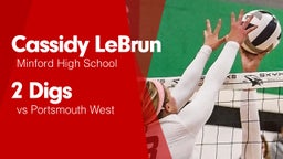 2 Digs vs Portsmouth West 