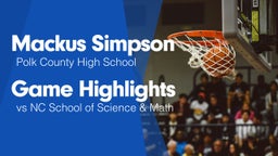 Game Highlights vs NC School of Science & Math