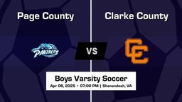 Clarke County vs Page County Boys Varsity Soccer Game Recap